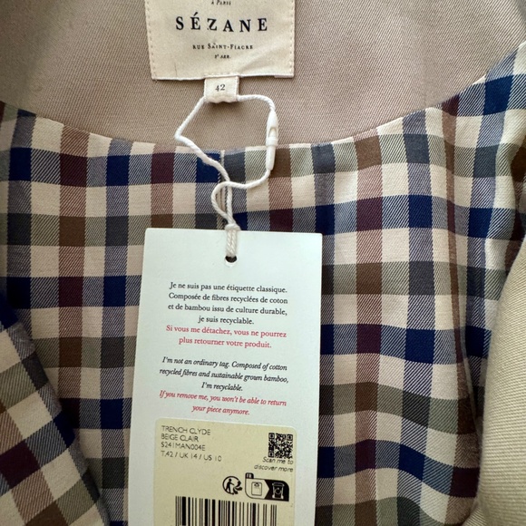 Sezane Classic Tan Trench Coat - Picture 3 of 5